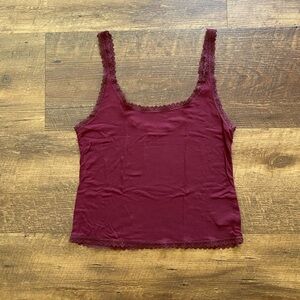 American Eagle burgundy cropped tank top | size M